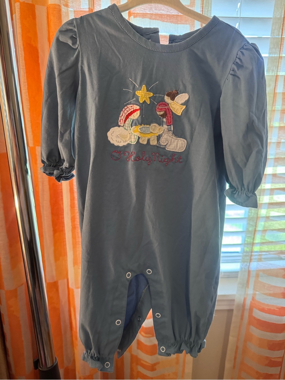 O Holy Night | Christmas | Blue | Baby Girl Romper
